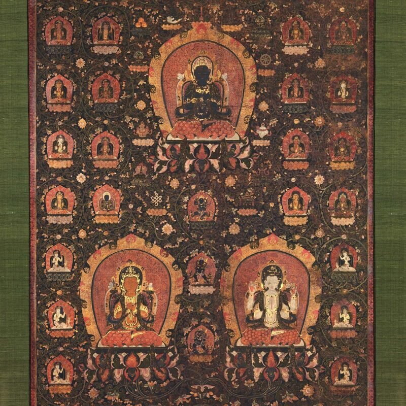 Mandala of Vajradhara, Manjushri and Sadakshari -Lokeshvara Unidentified artist dated 1479