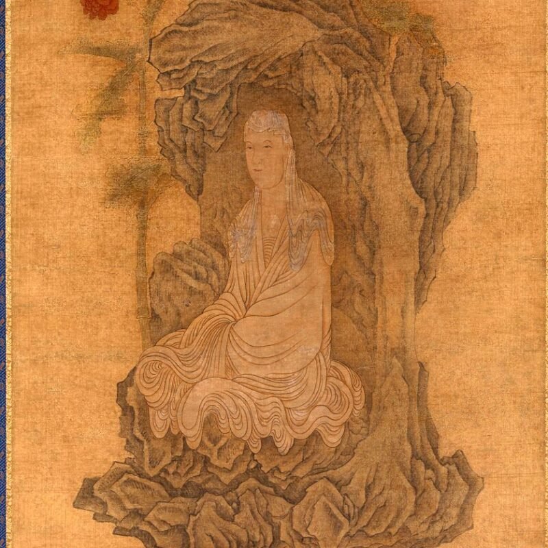 A white-robed Buddhist figure Ink and color.