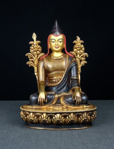 Lonchenpa and Jigme Lingpa- 9 inch 24k Part-gold Two-toned antique (1.2) - Image 24