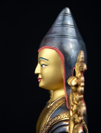 Lonchenpa and Jigme Lingpa- 9 inch 24k Part-gold Two-toned antique (1.2) - Image 8