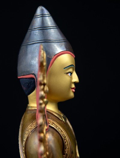 Lonchenpa and Jigme Lingpa- 9 inch 24k Part-gold Two-toned antique (1.2) - Image 9