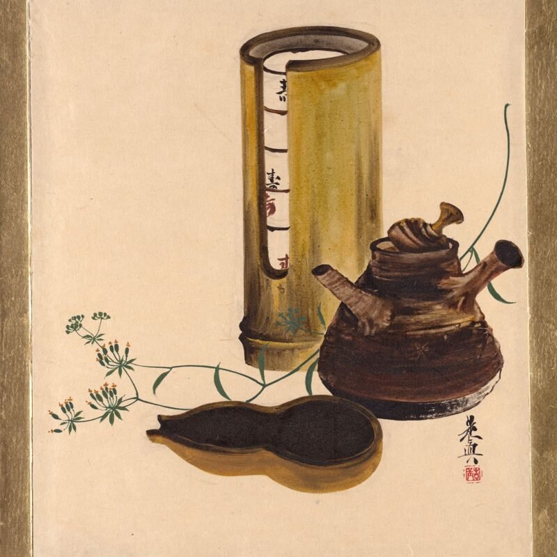 Lacquer Paintings of Various Subjects- Sencha Tea Set Shibata Zeshin 1882
