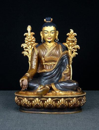 Lonchenpa and Jigme Lingpa- 9 inch 24k Part-gold Two-toned antique (1.2) - Image 23