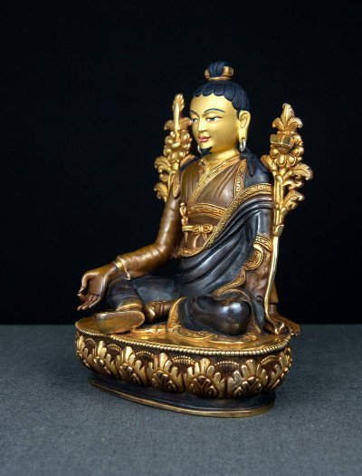 Lonchenpa and Jigme Lingpa- 9 inch 24k Part-gold Two-toned antique (1.2) - Image 17