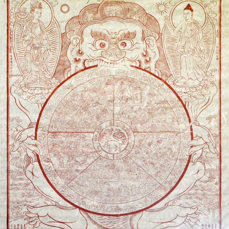 Wheel of Existence  Location Tashicholing Temple, Ulaanbaatar, Mongolia Date 20th or 21st century Material block print