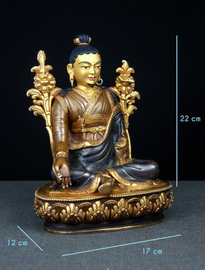 Lonchenpa and Jigme Lingpa- 9 inch 24k Part-gold Two-toned antique (1.2) - Image 18