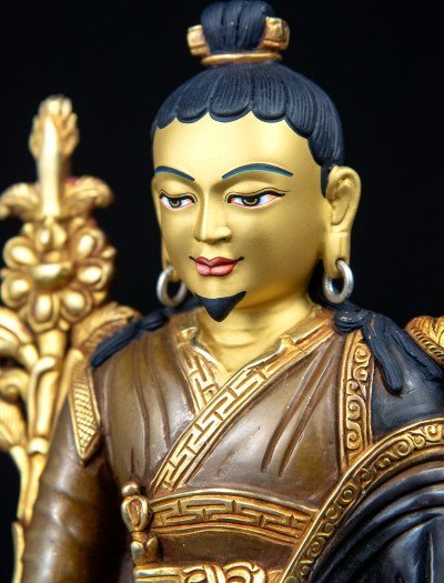 Lonchenpa and Jigme Lingpa- 9 inch 24k Part-gold Two-toned antique (1.2) - Image 13