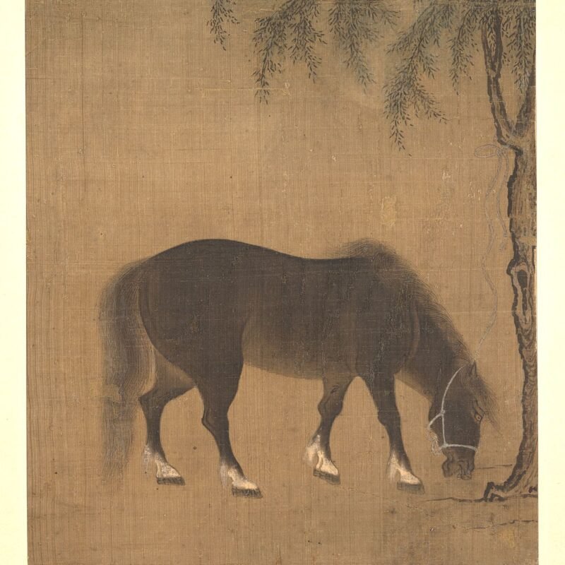 Horse and willow tree Unidentified artist early 15th century