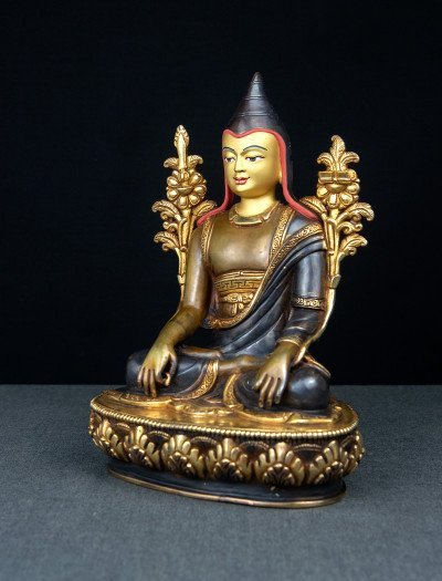 Lonchenpa and Jigme Lingpa- 9 inch 24k Part-gold Two-toned antique (1.2) - Image 19