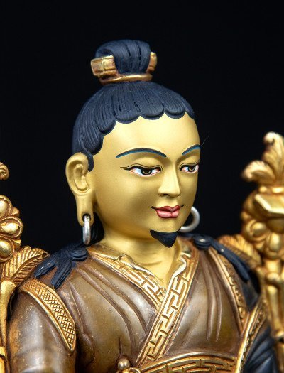 Lonchenpa and Jigme Lingpa- 9 inch 24k Part-gold Two-toned antique (1.2) - Image 14