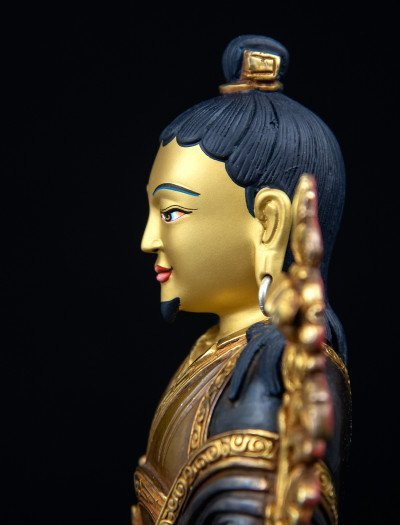 Lonchenpa and Jigme Lingpa- 9 inch 24k Part-gold Two-toned antique (1.2) - Image 4