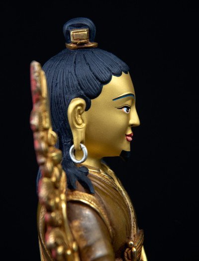 Lonchenpa and Jigme Lingpa- 9 inch 24k Part-gold Two-toned antique (1.2) - Image 5