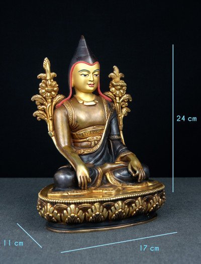Lonchenpa and Jigme Lingpa- 9 inch 24k Part-gold Two-toned antique (1.2) - Image 20