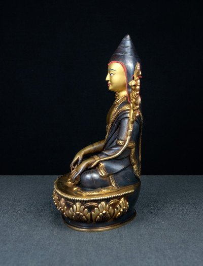 Lonchenpa and Jigme Lingpa- 9 inch 24k Part-gold Two-toned antique (1.2) - Image 11