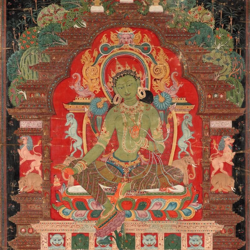 Green Tara c. 1260s, mounted 2020 attributed to Aniko