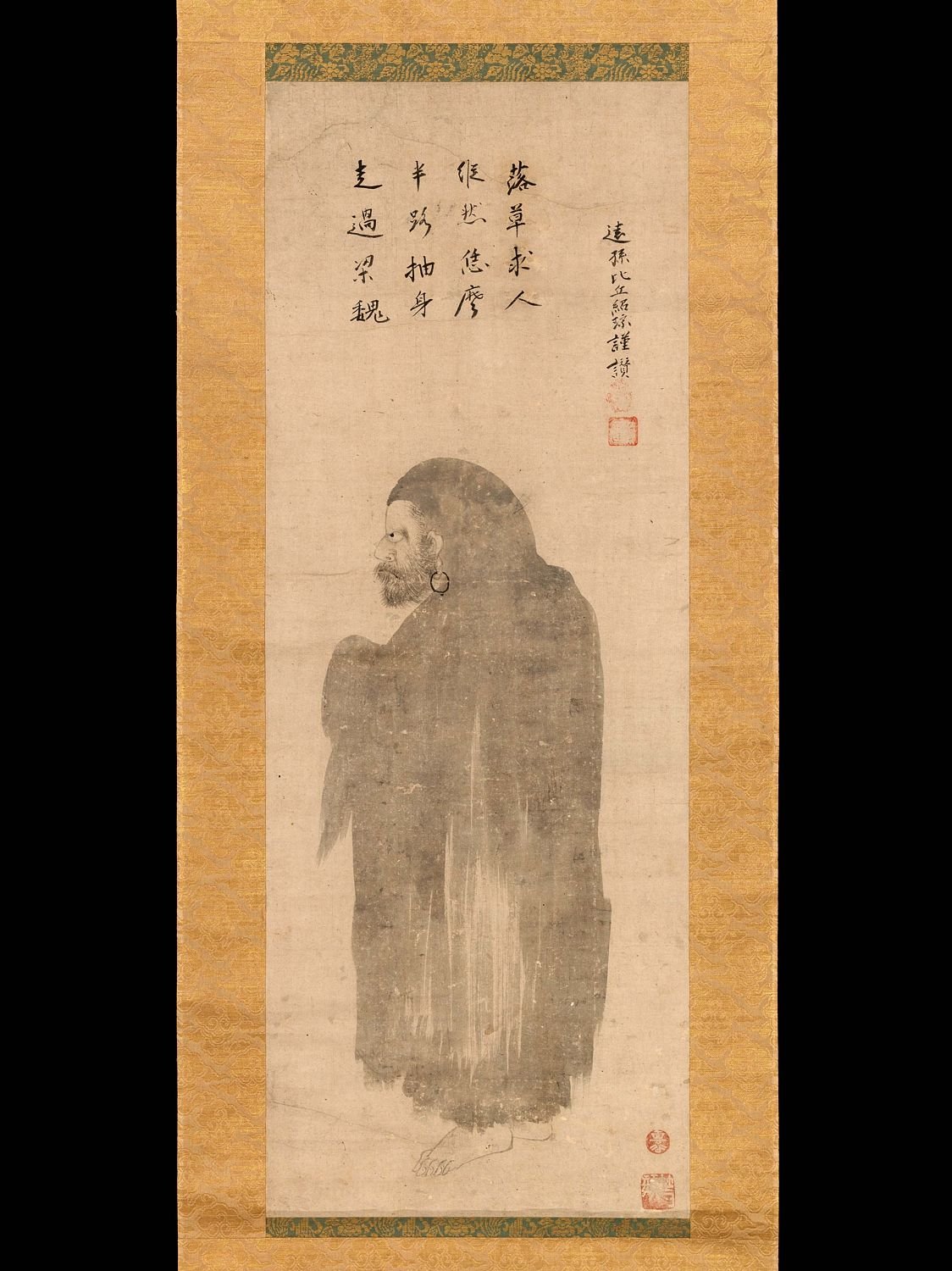 Bodhidharma Unkoku Tōgan Inscribed by Gyokuho Jōsō early 17th century