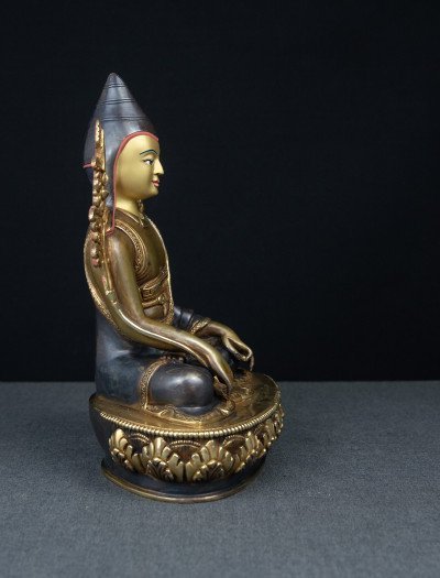 Lonchenpa and Jigme Lingpa- 9 inch 24k Part-gold Two-toned antique (1.2) - Image 12