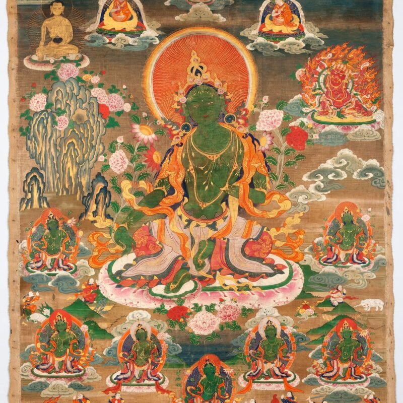 Green Tara as Protectress from the Eight Fears Mongolia 19th century.