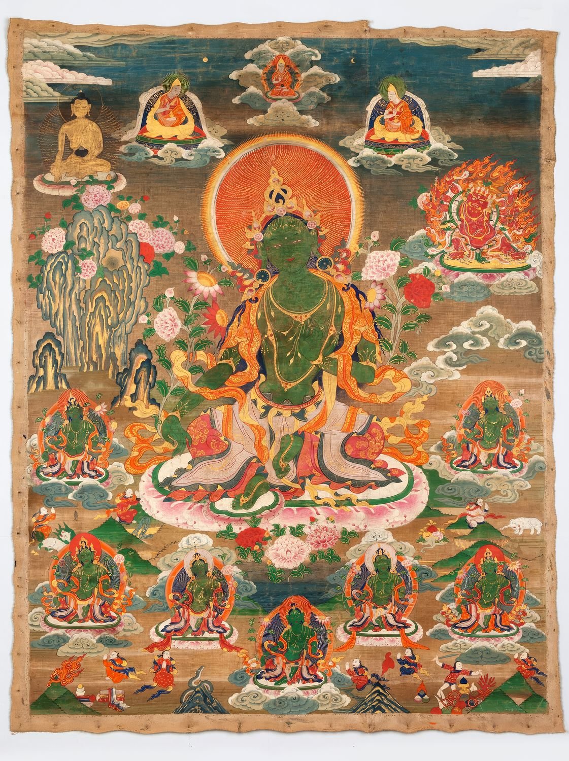 Green Tara as Protectress from the Eight Fears Mongolia 19th century.