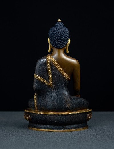 Shakyamuni Buddha- 8 inch 24k Part-gold two-toned antique - Image 2