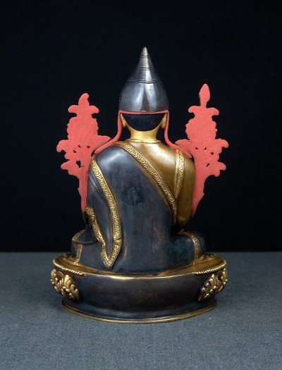 Lonchenpa and Jigme Lingpa- 9 inch 24k Part-gold Two-toned antique (1.2) - Image 3