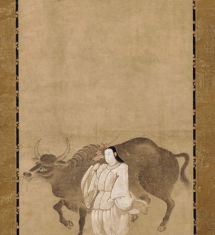 Tenjin (Sugawara no Michizane) with an ox