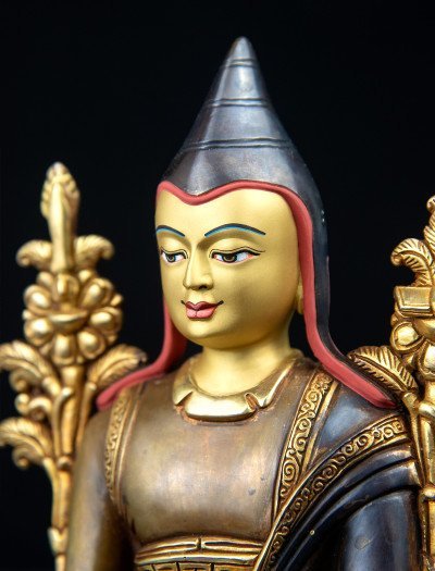 Lonchenpa and Jigme Lingpa- 9 inch 24k Part-gold Two-toned antique (1.2) - Image 15