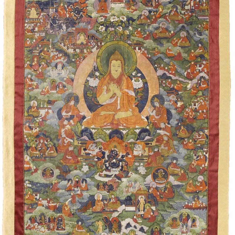 Thang-ka, centrale figuur Tsong-kha-pa (1700 - 1800) by anonymous  More