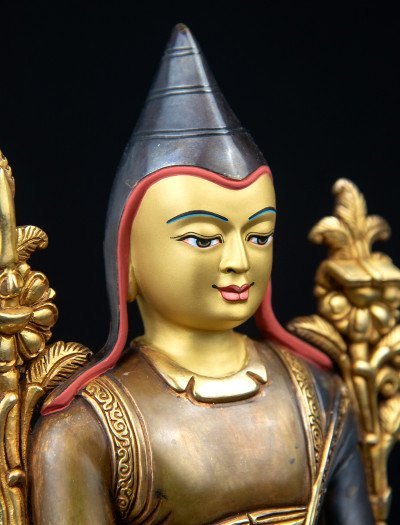 Lonchenpa and Jigme Lingpa- 9 inch 24k Part-gold Two-toned antique (1.2) - Image 16