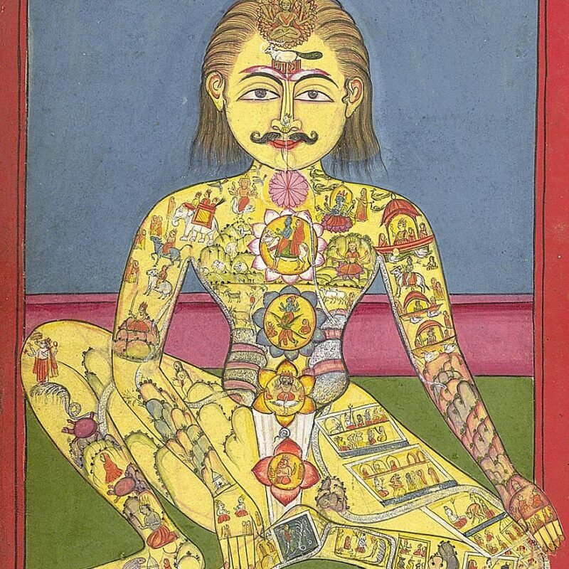 Sapta Chakra, yoga manuscript illustration, India, 1899