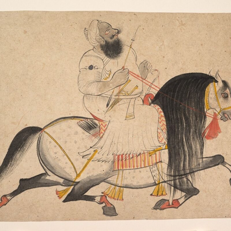 Equestrian Portrait of a Noble Attributed to Bakhta ca. 1775