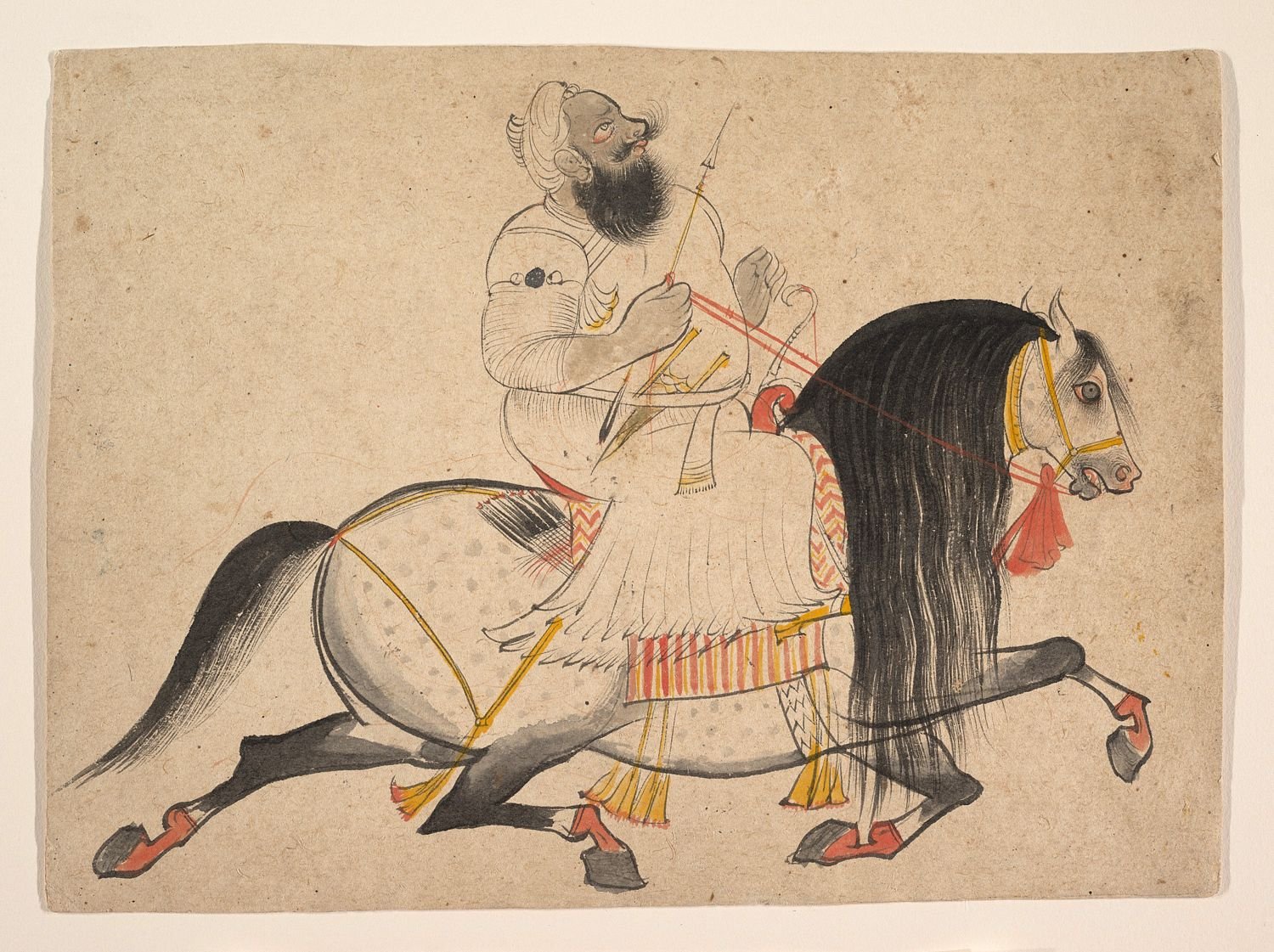 Equestrian Portrait of a Noble Attributed to Bakhta ca. 1775