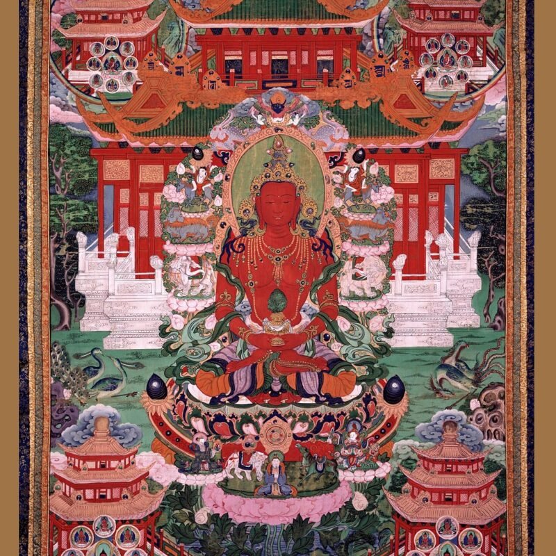 Buddha Amitayus in His Pure Land 18th Century Chinese