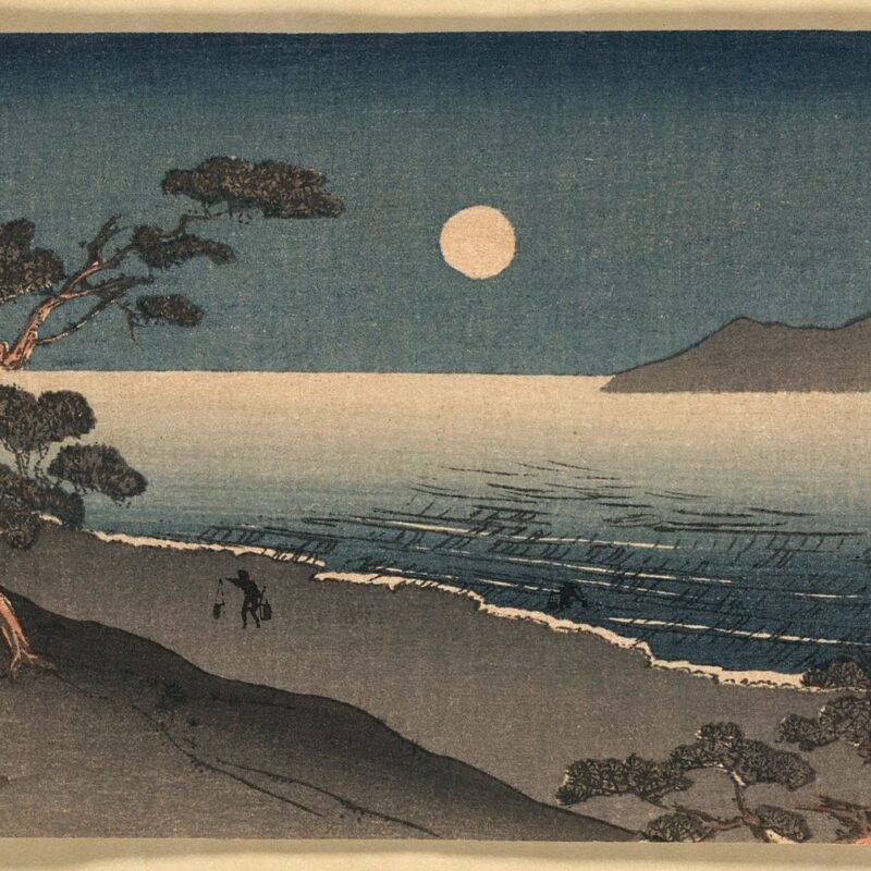 A fairy moon and a lonely shore  Utagawa, Hiroshige