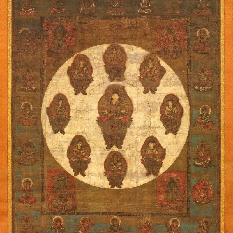 Mandala of the Bodhisattva Monju (Manjushri) of the Eight Syllables Japan 13th century