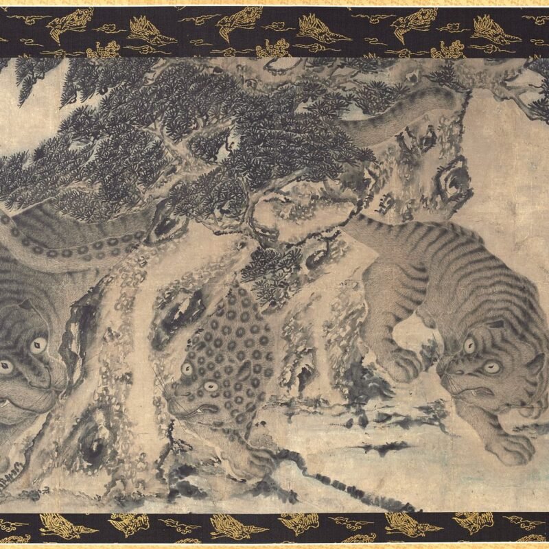 Tigers and Leopard Frolicking Korea, Joseon dynasty (1392–1910)