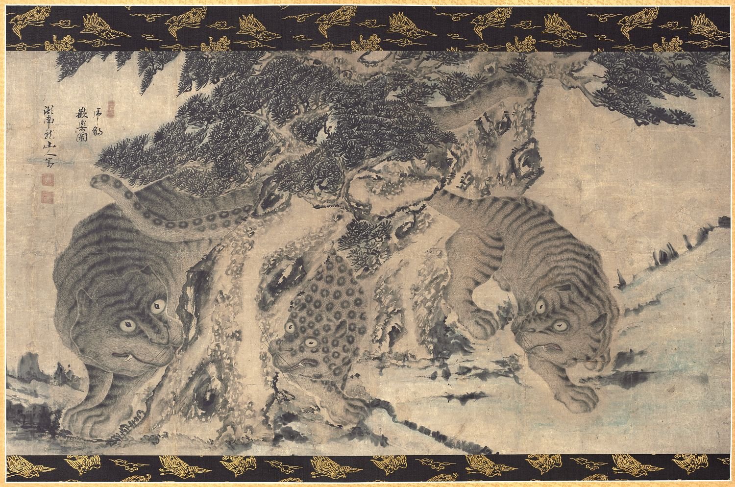 Tigers and Leopard Frolicking Korea, Joseon dynasty (1392–1910)
