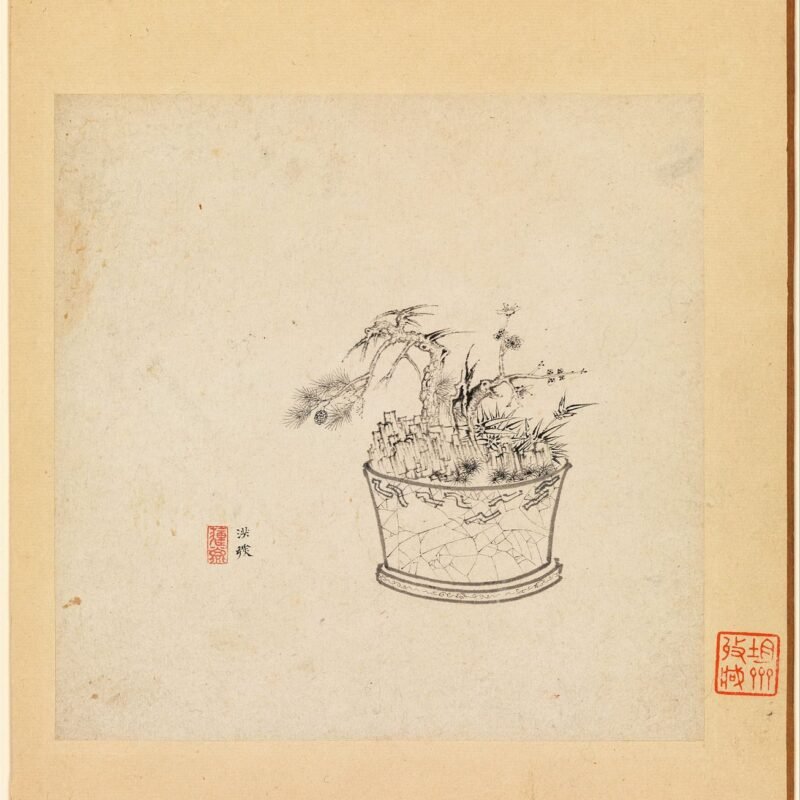 Studies Chen Hongshou Chinese one leaf dated 1619