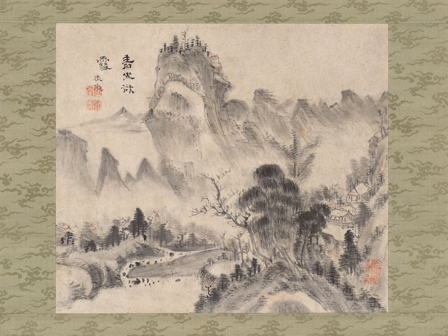 In Verdant Mountains Hoping for Snow Urakami (Uragami) Gyokudō ca. 1794