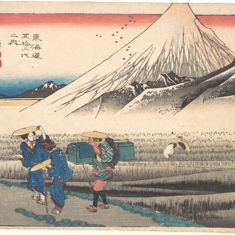 Hara- Mount Fuji in the Morning, from the series Fifty-Three Stations of the Tōkaidō Road (Tōkaidō gojūsan tsugi), also known as the First Tōkaidō or Great Tōkaidō Utagawa Hiroshige