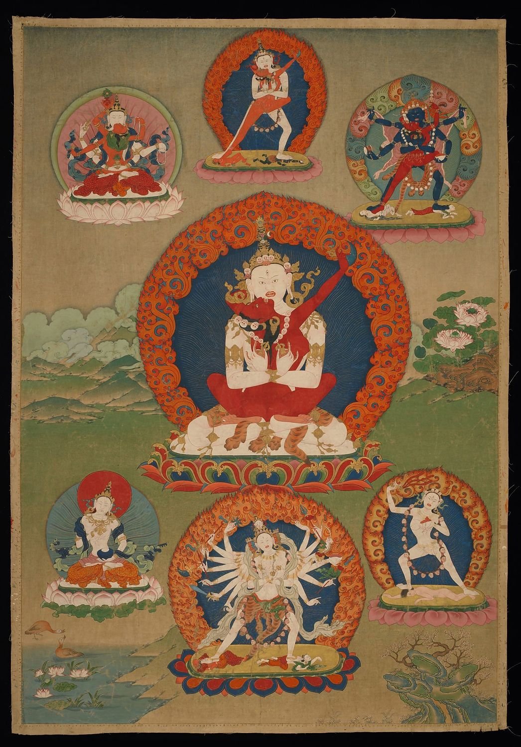 White Chakrasamvara, From Situ’s set of Twenty-seven Tutelary Deities; Kham Region, Eastern Tibet; late 18th century